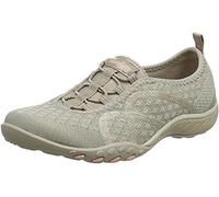Skechers Relaxed Fit Breathe Easy Fortune Knit Womens Bungee Sneakers Taupe 9.5