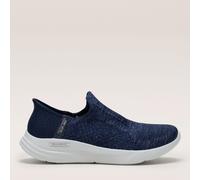 Skechers Women's Sneakers Relaxed Fit Sport Slip-On – Dark Purple Knit/Purple Trim – UK 8