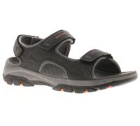 Skechers Relaxed Fit Tresmen Men's Black & Grey Ankle Strap Sandals, Size: 9