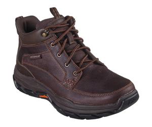 Skechers Respected Boswell Synthetic Mens Red/Brown Hiking Boots Leather - Size UK 7