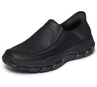 Skechers Slip Ins Respected Elgin BBK Black Mens Slip-on Shoes 204810 in a Plain Leather in Size 7