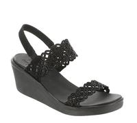 Skechers Women's Rumble on-Sassy DayZ Wedge Sandal, Black/Black, 7 UK