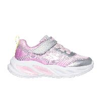 Skechers S-Lights: Cosmic Glow Sneaker in Silver, Size 5 | Textile/Synthetic
