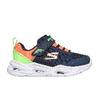Skechers S-Lights: Lil' Glide-Step Lights Sneaker in Navy Blue, Size 7 | Textile/Synthetic