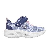 Skechers S-Lights: Sola Glow 2.0 - Dazzle Steps Sneaker in Navy Blue/Pink, Size 8 | Textile/Synthetic