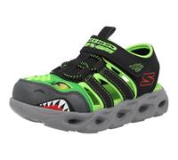 Skechers S Lights Thermo-Flash Kids Black Light-Up Sport Sandal Dinosaur Theme