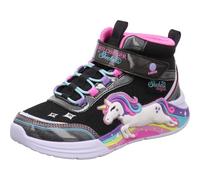 Skechers S Lights Unicorn Chaser Jumping Magic Children's Hightop Trainers Glitter Black with Unicorn, black, 12.5 UK