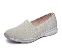 Skechers SEAGER - STAT, Women's Slip On Trainers, Beige (Natural Flat Knit Nat), 8 UK (41 EU)