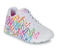Skechers Women's Sneakers UNO Highlight Love - White/Multi Heart Print Duraleather - WHI UK 6
