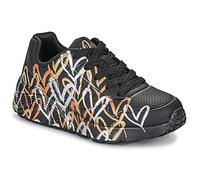 Skechers Girls Uno Lite Metallic Love Sneaker, Black Gold, 13 UK