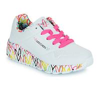 Skechers Trainers Uno Lite Lovely Luv Girls x JGoldcrown White Synthetic H. Pink Trim UK 3