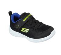 Skechers Skech-Stepz 2.0 - Mini Wanderer Sneaker in Black/Lime, Size 9 | Textile/Synthetic, Machine Washable