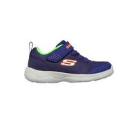 Skechers Skech-Stepz 2.0 - Mini Wanderer Sneaker in Navy Blue/Lime, Size 11 | Textile/Synthetic, Machine Washable