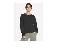Skechers Women's SKECHLUXE Elevate Crewneck Top in Black, Size Small | Rayon/Polyester/Spandex