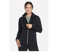 Skechers Women's Skechluxe Elevate Full Zip Jacket in Black, Size Small | Rayon/Polyester/Spandex