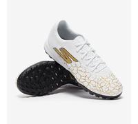 Skechers SKX_1.5 Academy TF Shoes in White/Black/Gold, Size 9.5 | Synthetic/Textile