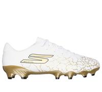 Skechers SKX_ 1.5 Academy FG Shoes in White/Black/Gold, Size 8.5 | Synthetic