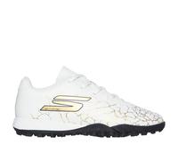 Skechers SKX_ 1.5 Jr Td TF Sneaker in White/Black/Gold, Size 10 | Synthetic/Textile