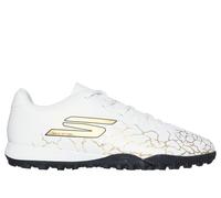 Skechers SKX_1.5 Jr Youth TF Sneaker in White/Black/Gold, Size 2 | Synthetic/Textile