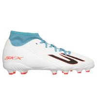 Skechers SKX_2 Jr High Youth MG Sneaker in White/Turquoise, Size 4 | Synthetic/Textile