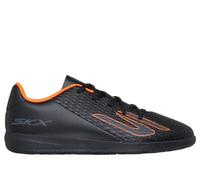 Skechers SKX_2 Jr Youth IC Sneaker in Black/Orange, Size 1 | Synthetic/Textile