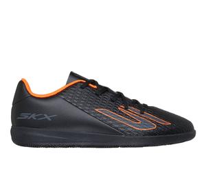 Skechers SKX_2 Jr Youth IC Sneaker in Black/Orange, Size 1 | Synthetic/Textile