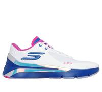 Skechers SKX Full-Court Press Sneaker in White/Lavender/Blue, Size 7.5 | Synthetic/Textile/Metal, Vegan