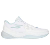 Skechers SKX LEAGUE Sneaker in White/Light Blue, Size 8 | Leather/Textile/Synthetic