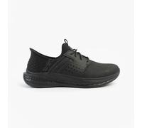 Skechers Slade Zachary Mens Leather Lace-Up Memory Foam Black Casual Trainers