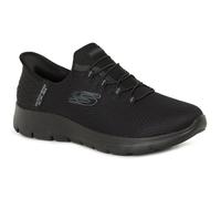Skechers Women's Summits Diamond Dream Slip-On Sneakers, Black Mesh/Gunmetal Trim, 8 UK Wide