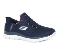 (Blue, 5 (Adults')) Skechers Summits Diamond Dream Textile Women's Navy/Pink Trainers