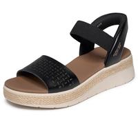 Skechers Bobs Sun Ray BLK Black Womens Wedge Sandals 114415 in a Plain Man-made in Size 3