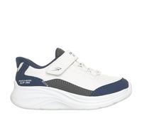 Skechers Slip-ins: Comfy Sprints - Cosy Fit Sneaker in White/Navy Blue, Size 6 | Textile/Synthetic, Machine Washable