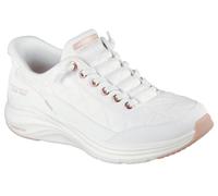 Skechers Women's Contour Foam Golden Hour Slip-On Sneakers, White Mesh/Duraleather/Leather/Rose Gold Trim, 5 UK