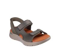 Skechers Go Walk Flex Easy Entry Slip-Ins Sandals Greyish Green Orange - 44.5