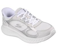 Skechers Slip-Ins Metallic Leather Overlay Lace Up Slip On Shoes for Women