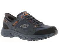 Skechers Men's Oak Canyon Consistent Winner Trekking Low Cut Shoes, Navy Leather/Textile/Orange Trim, 12 UK