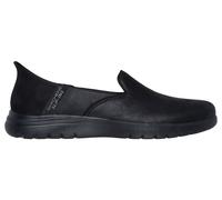 Skechers Slip-Ins On The Go F Womens Black Leather Flat Shoes, Size: 4