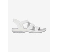 Skechers Women's Reggae Slim - Stretch Flex Hands Free Slip-ins Sandal, White opulent garden, 7 UK