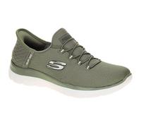 Skechers Slip Ins Summits OLV Olive Green Womens trainers 150123 in a Plain Textile in Size 4