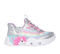Skechers Slip-ins: Unicorn Charmer - Lil Starlite Sneaker in Silver, Size 6 | Synthetic/Textile