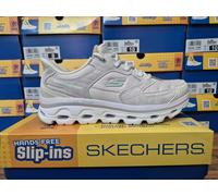 Skechers Women's Glide-Step Sole Paradise Valley Slip-in Trainers, Taupe Leather/Synthetic/Multi Textile, 4.5 UK