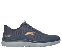 Skechers Men's Summits Leyter Trainers, Gray Mesh/Orange Pu, 13 UK