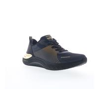 Skechers Women's Snoop Ace Cyber Walker Sneaker, Black and Gold Mesh/Hot Melt/Gold Trim, 4.5 UK