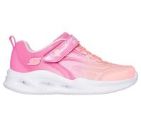 Skechers Girls S-Lights: Sola Glow - Colour Breeze Sneaker in Pink, Size 1 | Textile/Synthetic