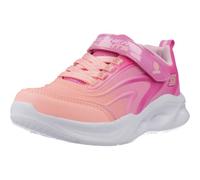 Skechers Girls S-Lights: Sola Glow - Colour Breeze Sneaker in Pink, Size 2 | Textile/Synthetic
