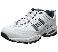 Skechers Sport Men's Vigor 2.0 Serpentine Memory Foam Sneaker, White/Navy, 13 EE - Wide