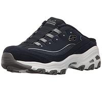 Skechers Sport Women's D'Lites Navy/White Slip-On Mule Sneaker 7 W US | Air-Cooled Memory Foam, Cushioned midsole with flexible outsole, Sporty fashion sneaker with open back design
