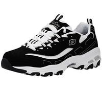 Skechers Sport Women's D'Lites Original Non-Memory Foam Lace-Up Shoe, Black, Size:, Black White, 4 UK