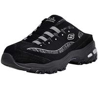 Skechers Sport Women's D'Lites Slip-On Mule Sneaker, Black 8 M US | Air-Cooled Memory Foam, Cushioned midsole with flexible outsole, Sporty fashion sneaker with open back design